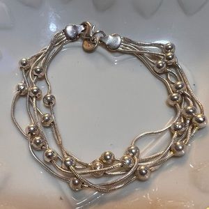 925 Silver Multi-Strand Bauble Accent Bracelet